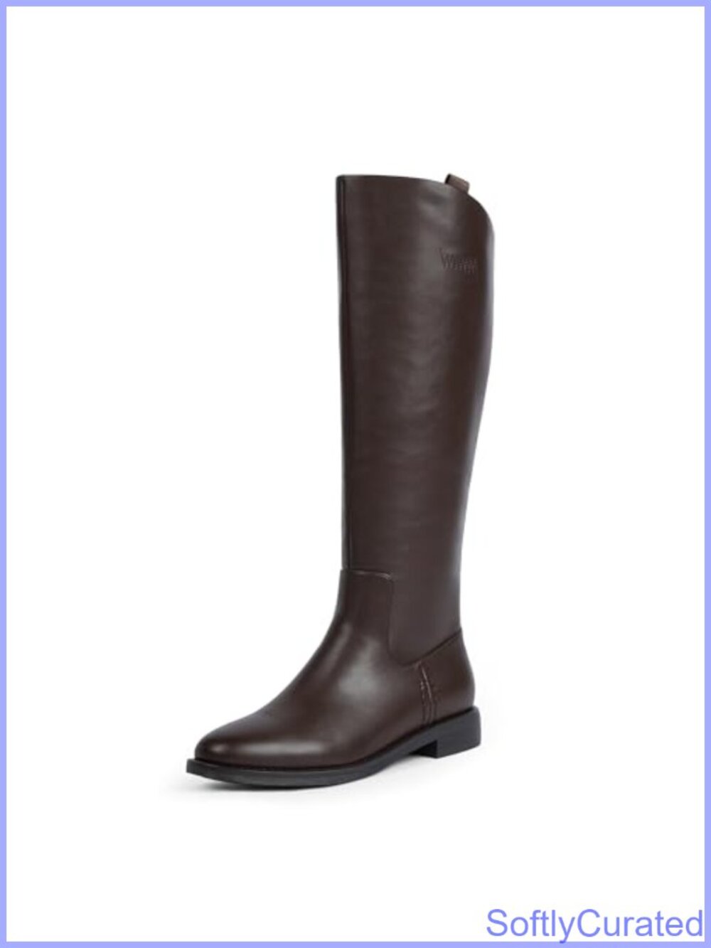 Knee High Boots Rounded Toe Flat Retro Riding Boots Faux Leather